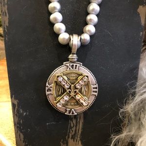 Elegant Silver and Gold Roman Numeral Necklace